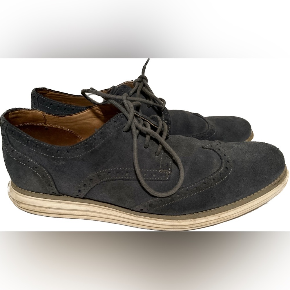 Men’s Cole Haan blue suede dress sneaker.
